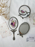 Floral Embroidered Oval Folding Mirror, Collection Luna ✅: 5. Cream