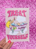 A7 LARGE Miss Piggy Treat Yourself Greeting Card