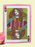 Queen of Hearts Glitter 3 INCH STICKER
