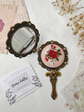 Floral Embroidered Round Folding Mirror, Collection Aura✅: 5. Pink