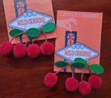 Wild Cherry pompom earrings