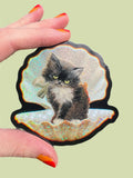 Tuxedo Kitty in Seashell STICKER 3 Inch