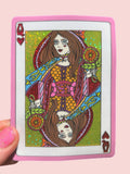 Queen of Hearts Glitter 3 INCH STICKER