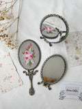 Floral Embroidered Oval Folding Mirror, Collection Luna ✅: 4. Gray