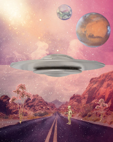 "Stranger" a lost alien digital collage