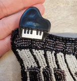 Piano beaded change purse
