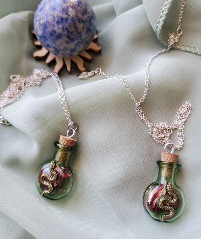 Snake bottle necklace