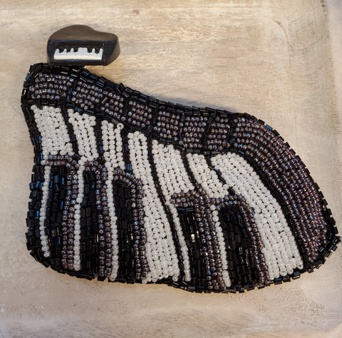 Piano beaded change purse
